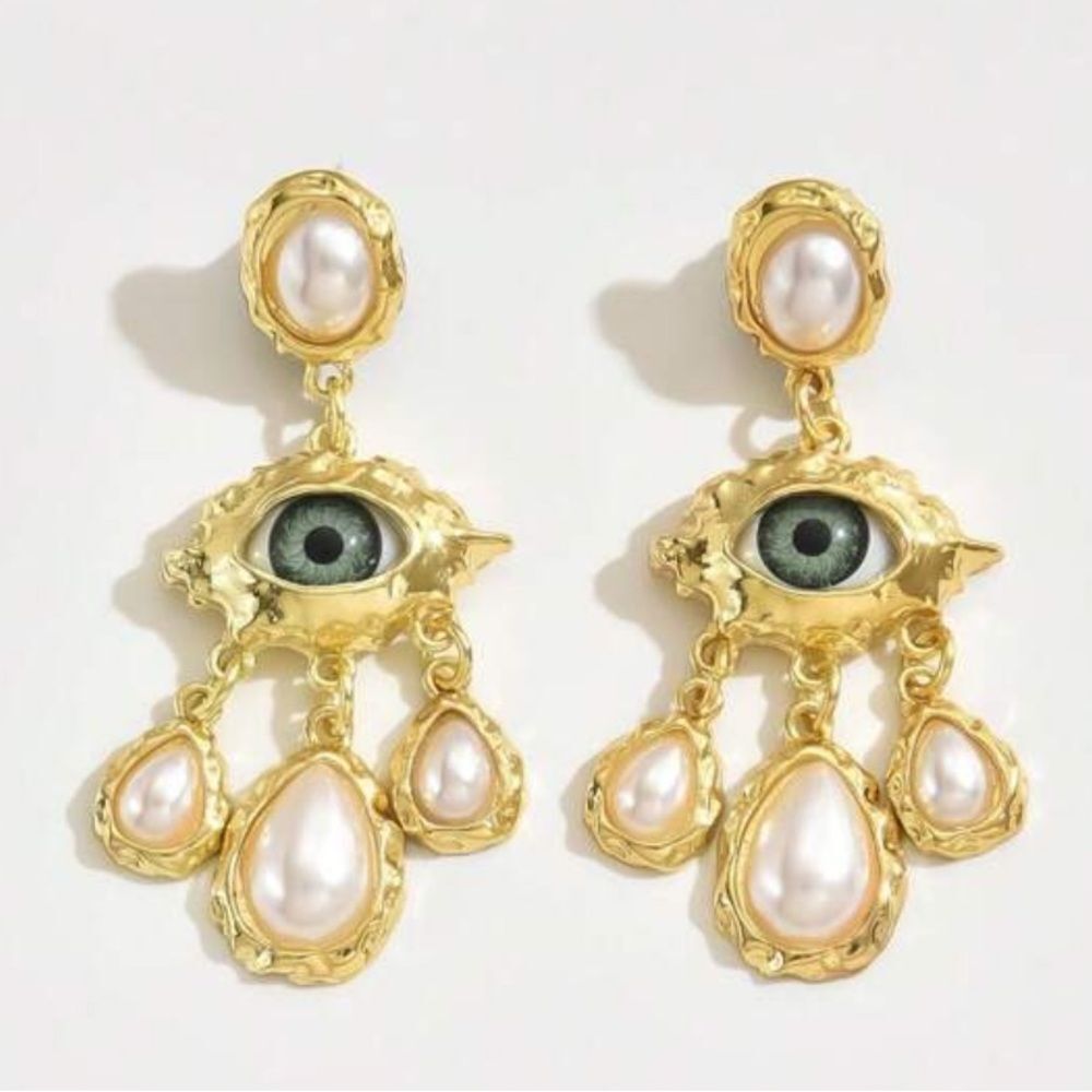 Evil eye earrings N689 - Picture 2 of 5